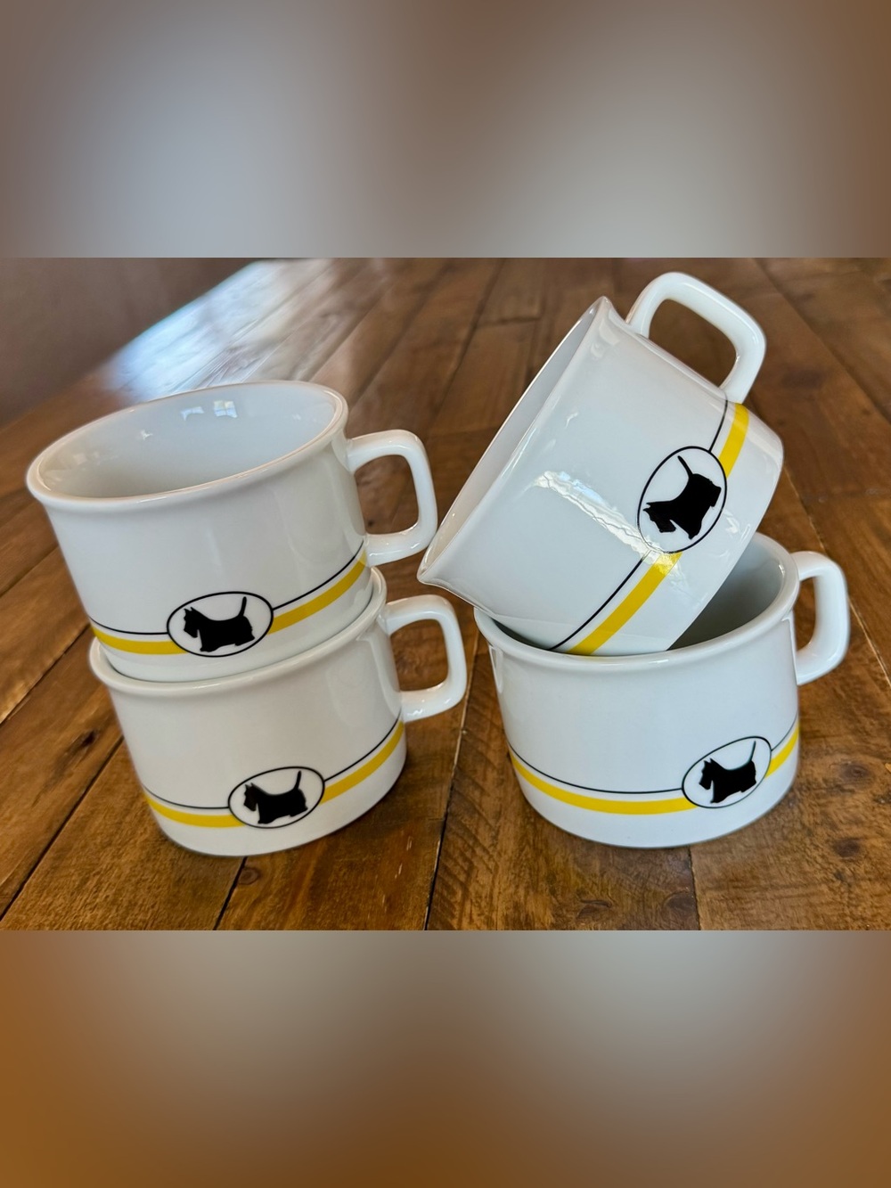 Vintage Dept. 56 SCOTTIE CAFE Mugs Set of 4 Dog Lover Novelty Cute